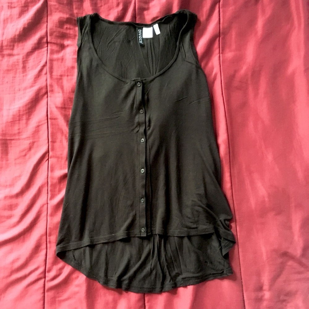 H&M Black Button-Up Tank Top
